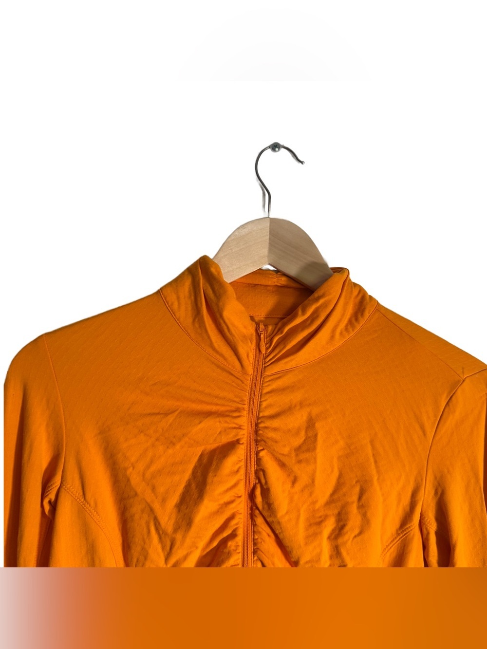 Ibkul Ruched Long Sleeve Polo Shirt Women's Small Orange Athletic UPF 50 Golf - Picture 3 of 5